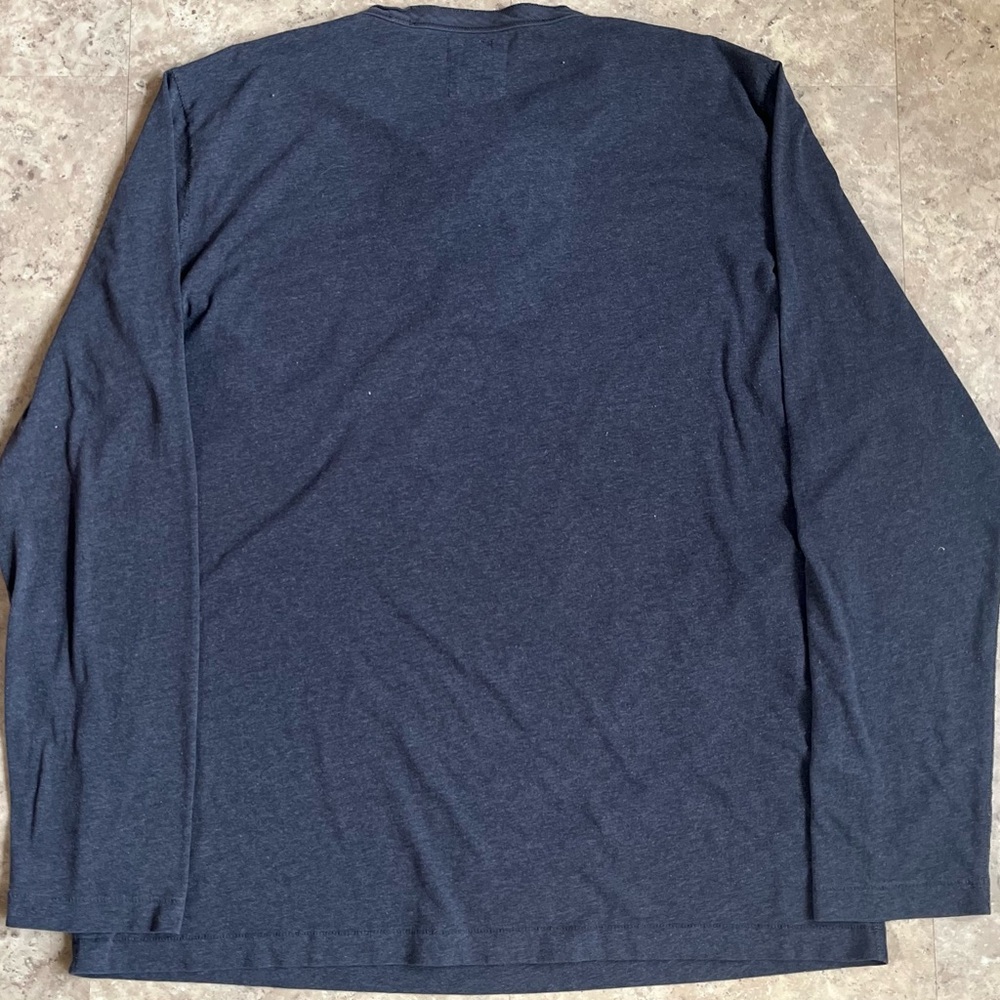 Billy Reid Mens XXL Gray Long Sleeve Textured Henley Three‎ Button 1/4 Shirt - Picture 7 of 8